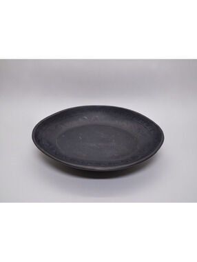 Vintage Oaxacan Barro Negro Black Clay Fish Platter Etched Mexico Folk Art
